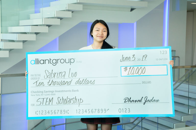 STEM Scholarship Spotlight:   Sabrina Luo, alliantgroup Houston Info